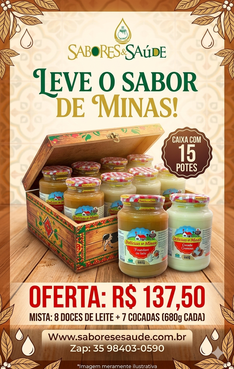 Mix com 8 Doce Pastoso com Leite 680g + 7 Cocadas Cremosa 680g
